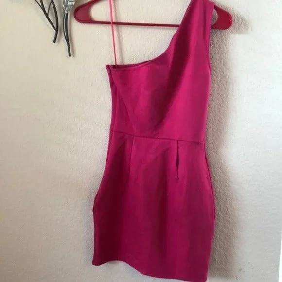 Revolve superdown asymmetrical mini dress pink one shoulder - Picture 6 of 9